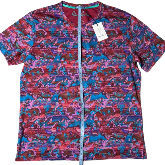 NWT Robert Graham Lazo T-Shirt XL | abstract floral graphic AOP tee shirt - Picture 6 of 7